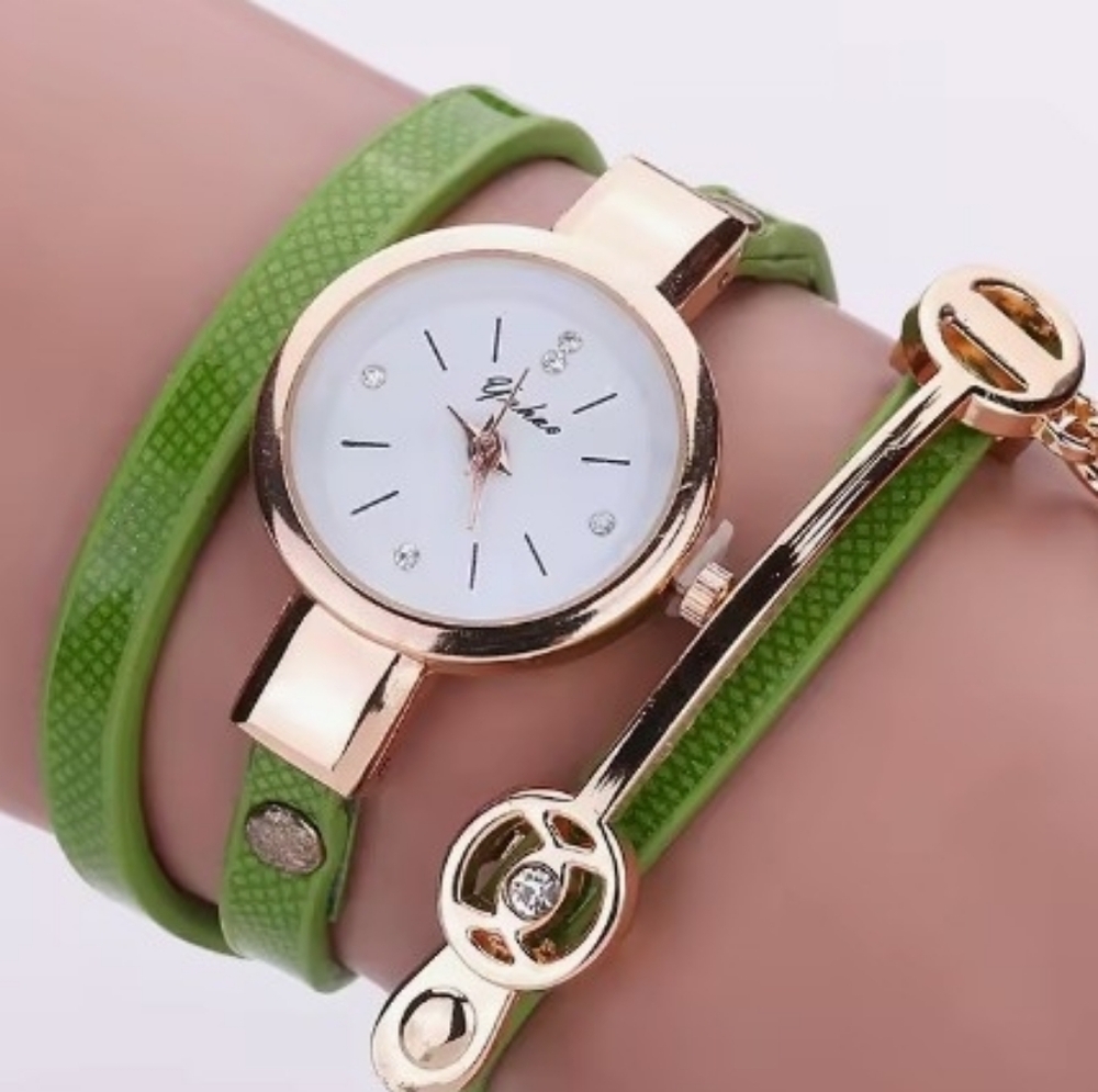 Lot Of 6 Teen analog wristwatch faux leather wrap-around strap